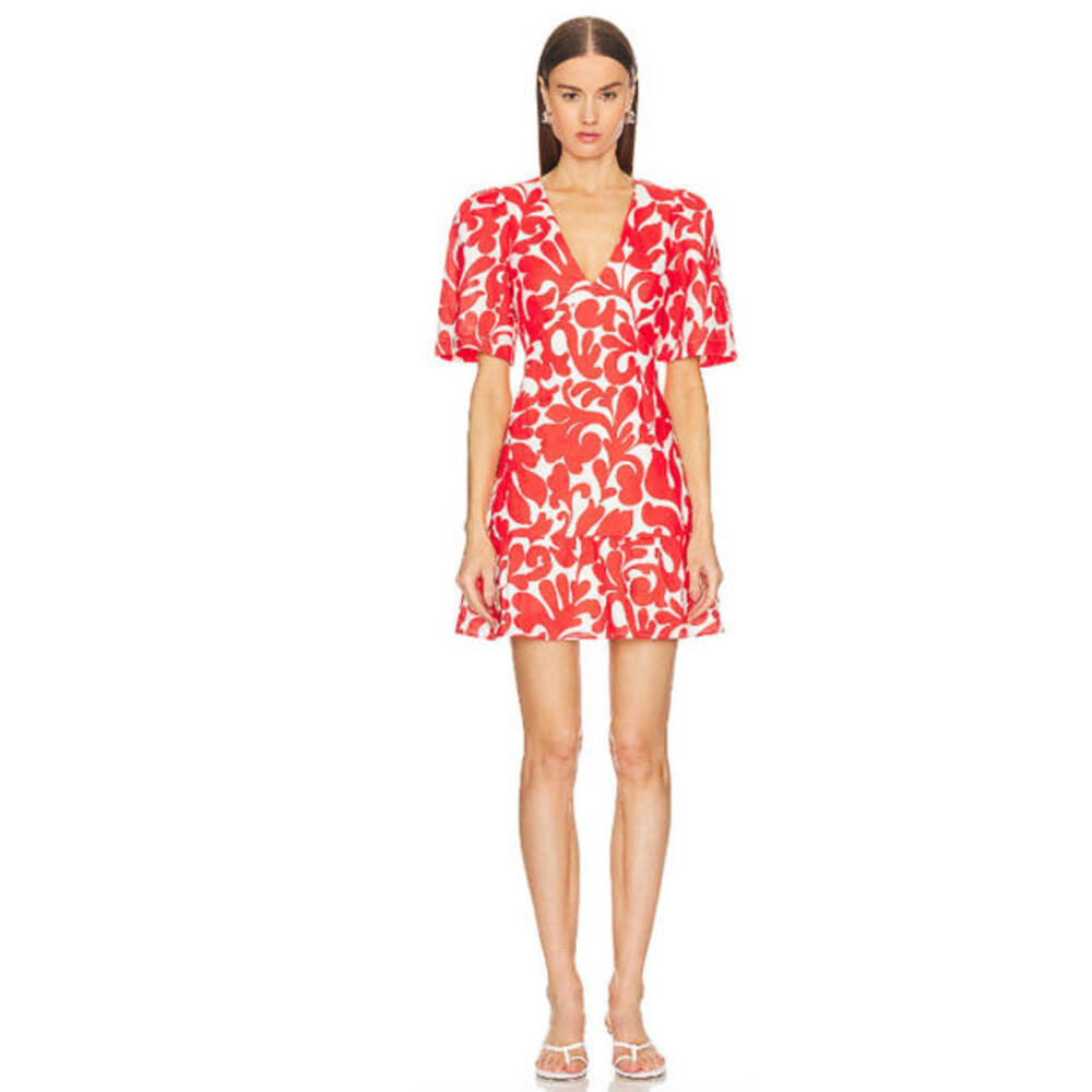 Rhode Mariana Dress in Red Caspian Lagoon Grande Size 6 NWT $365msrp